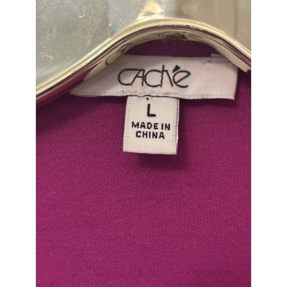 Cache Empire Bust Gold Grecian Gold Belt Top, Magenta-Orchid Purple/Pink Large - Picture 2 of 8